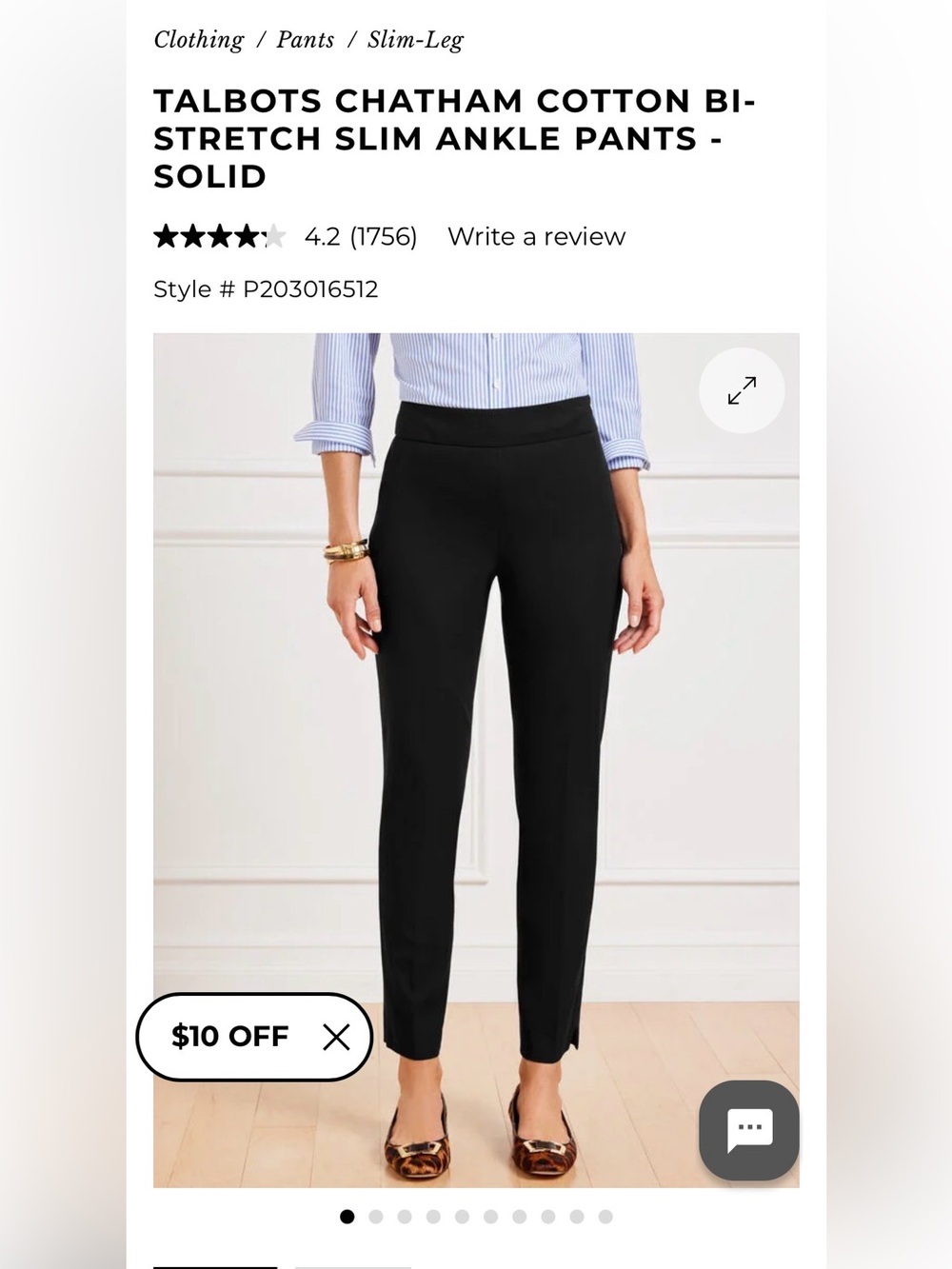 Talbots Chatham Ankle Pants - Black
